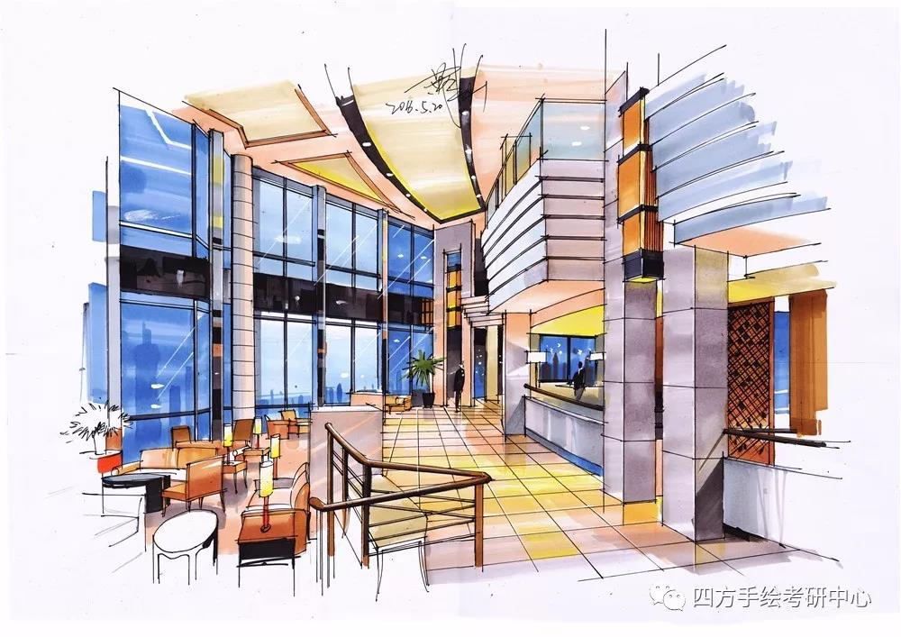 四方手绘室内手绘作品