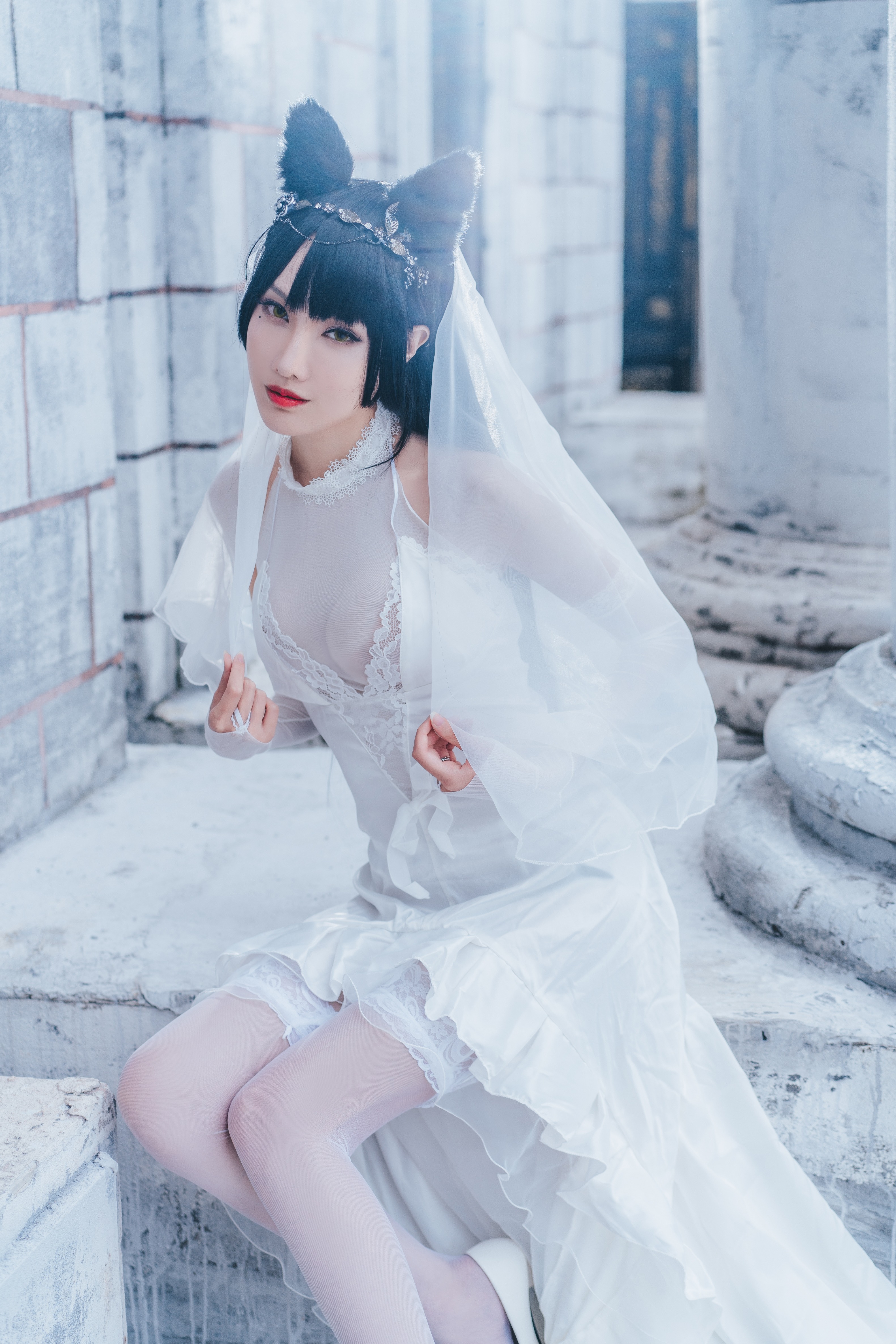 碧蓝航线 爱宕 犬 婚纱cos