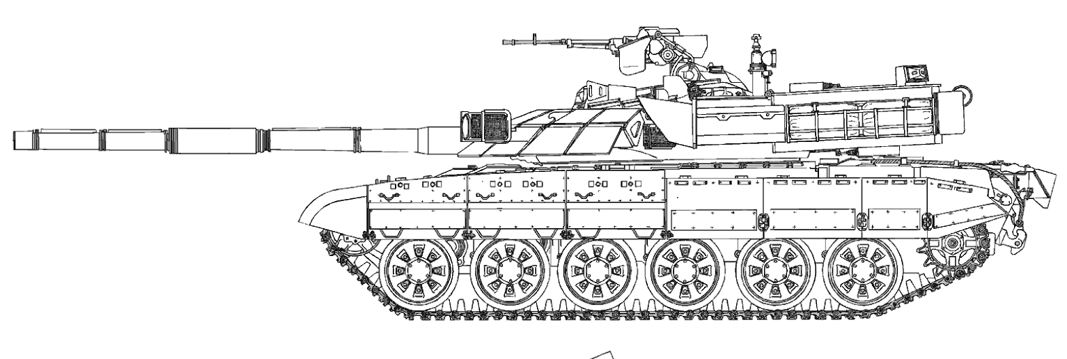 01-28 t-72-120主战坦克三视图侧视角上色,原本以中国陆军ztz-99a主战