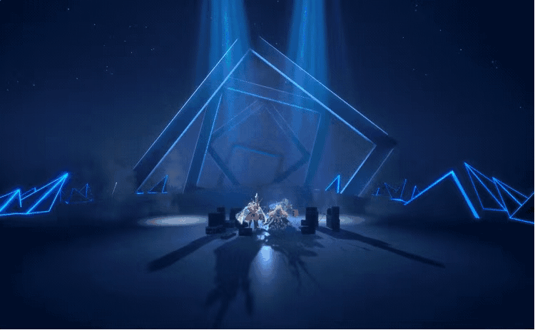 酷炫的主舞台灵感来源于清河夜晚的星空,灯光还会随着音乐的节奏而