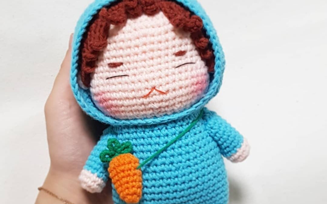 教程向穿恐龙衣服的钩针玩偶