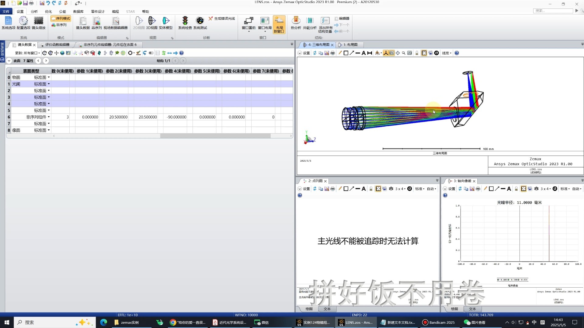 一个带棱镜的开普勒望远系统的设计（ZEMAX仿真）
