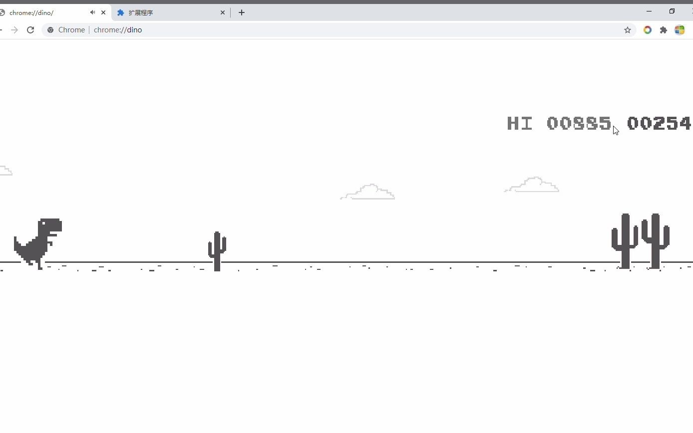 googlechrome断网小游戏dino