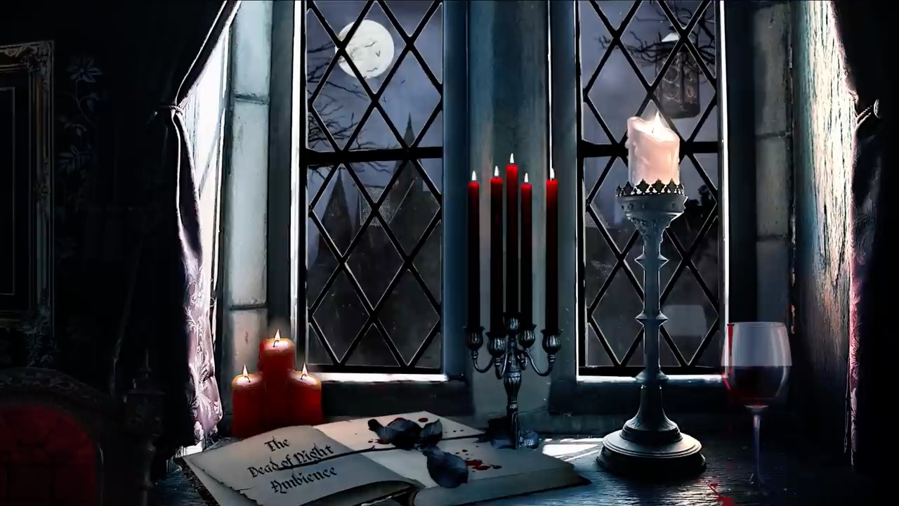 吸血鬼古堡的窗前｜读书，助眠，放松｜白噪音，环境音