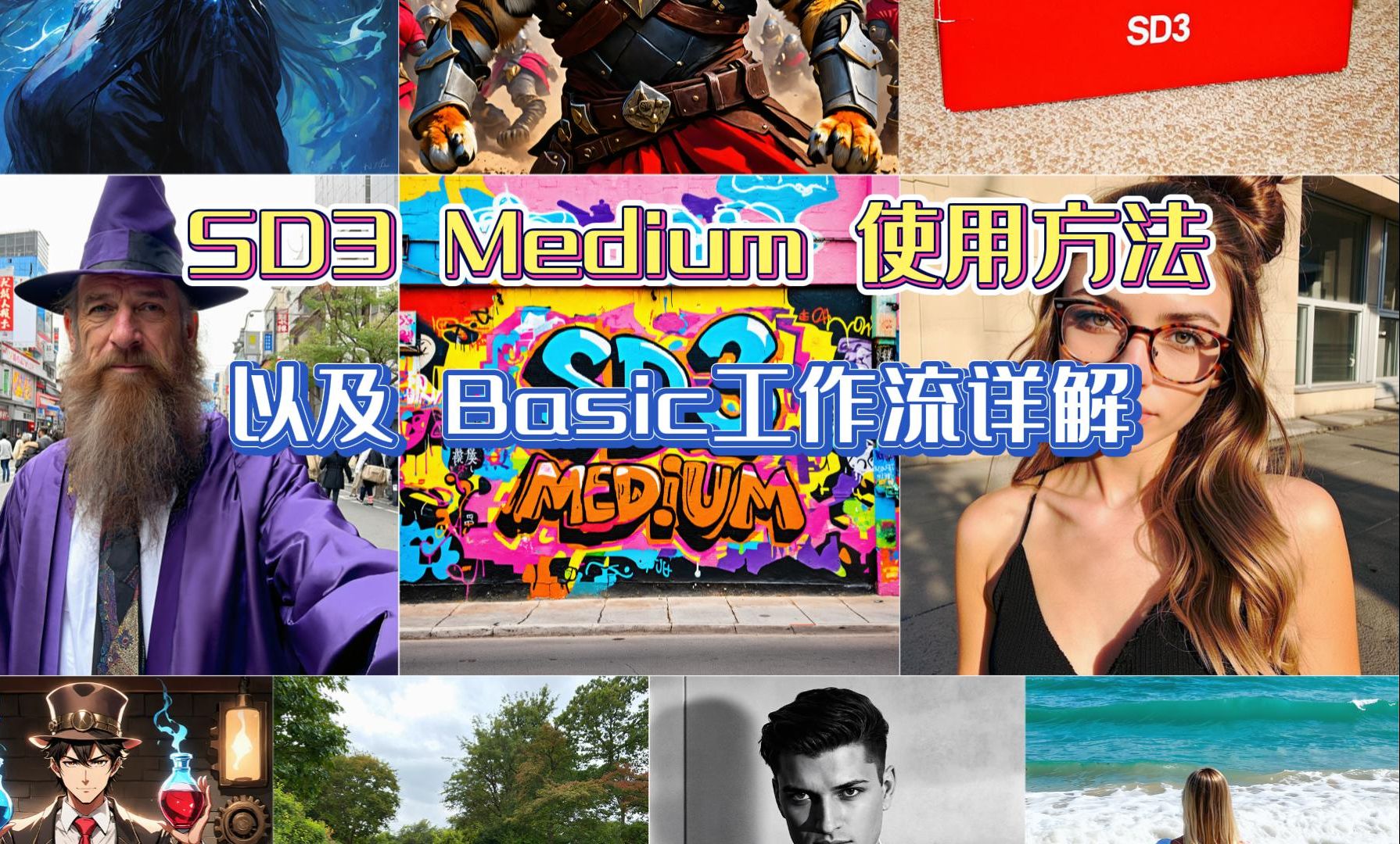Stable Diffusion 3 Medium 使用方法和Basic工作流详解-独立研究员-星空-独立研究员-星空-哔哩哔哩视频