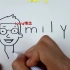简笔画巧变英文单词Family为卡通家庭形象
