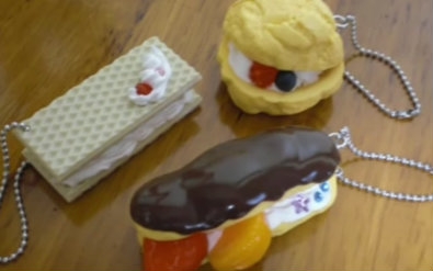 【杏乾兒搬运】RR-制作奶油泡芙&手指泡芙&华夫威化饼钥匙扣挂件~