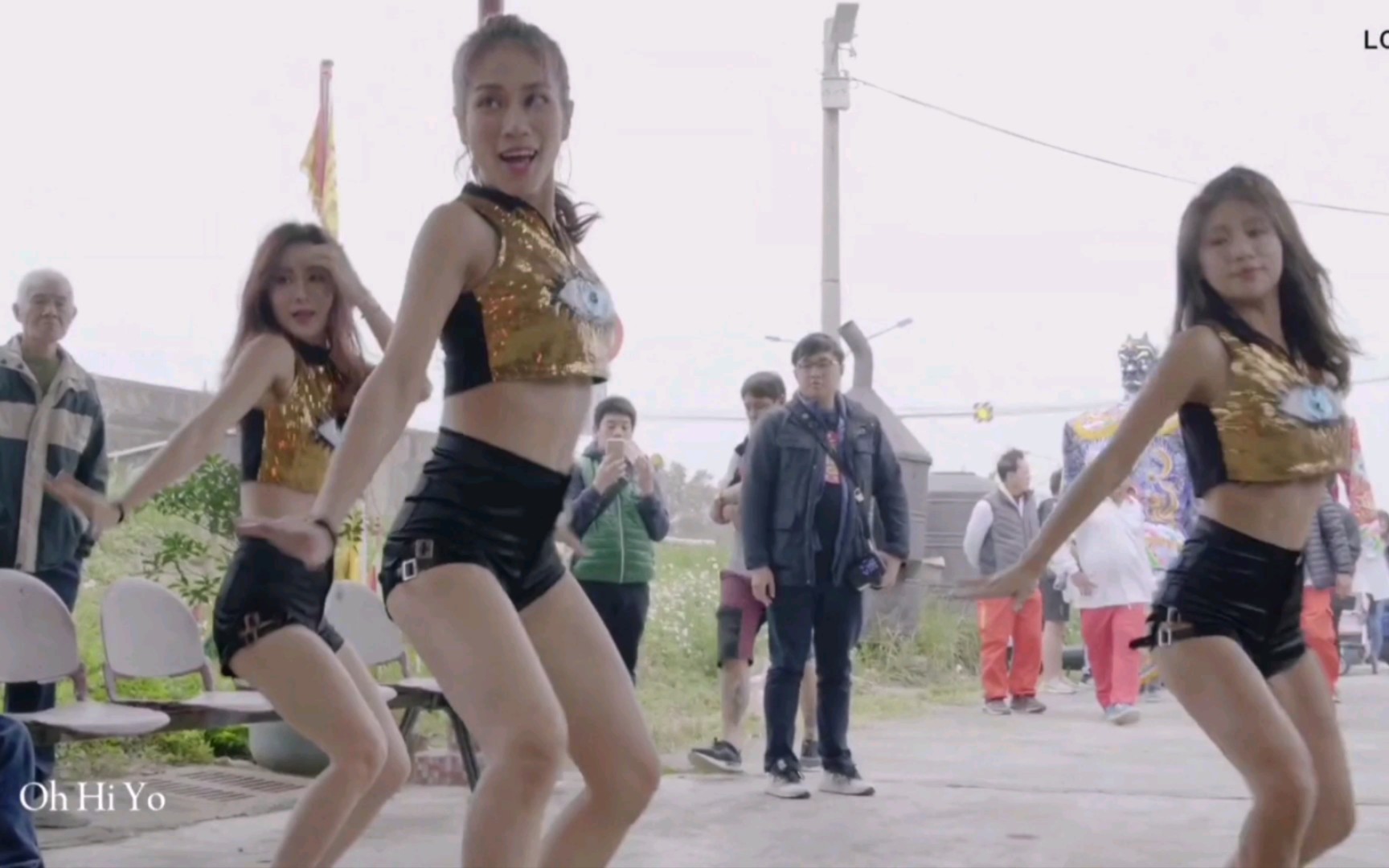 The young lady dances hot and cute with her magic twirls!