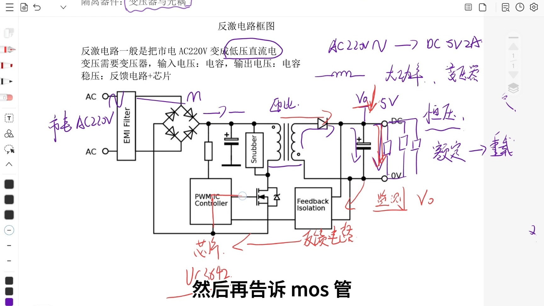 反激开关电源2：反激电路框图