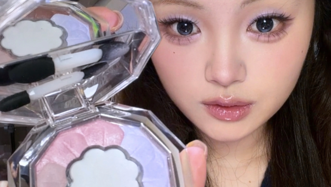 沉浸式化妆！！蓝蓝紫紫的清冷古早味～