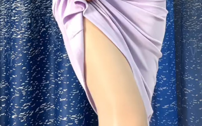 It's got to be a meat-silk wrap-around skirt.