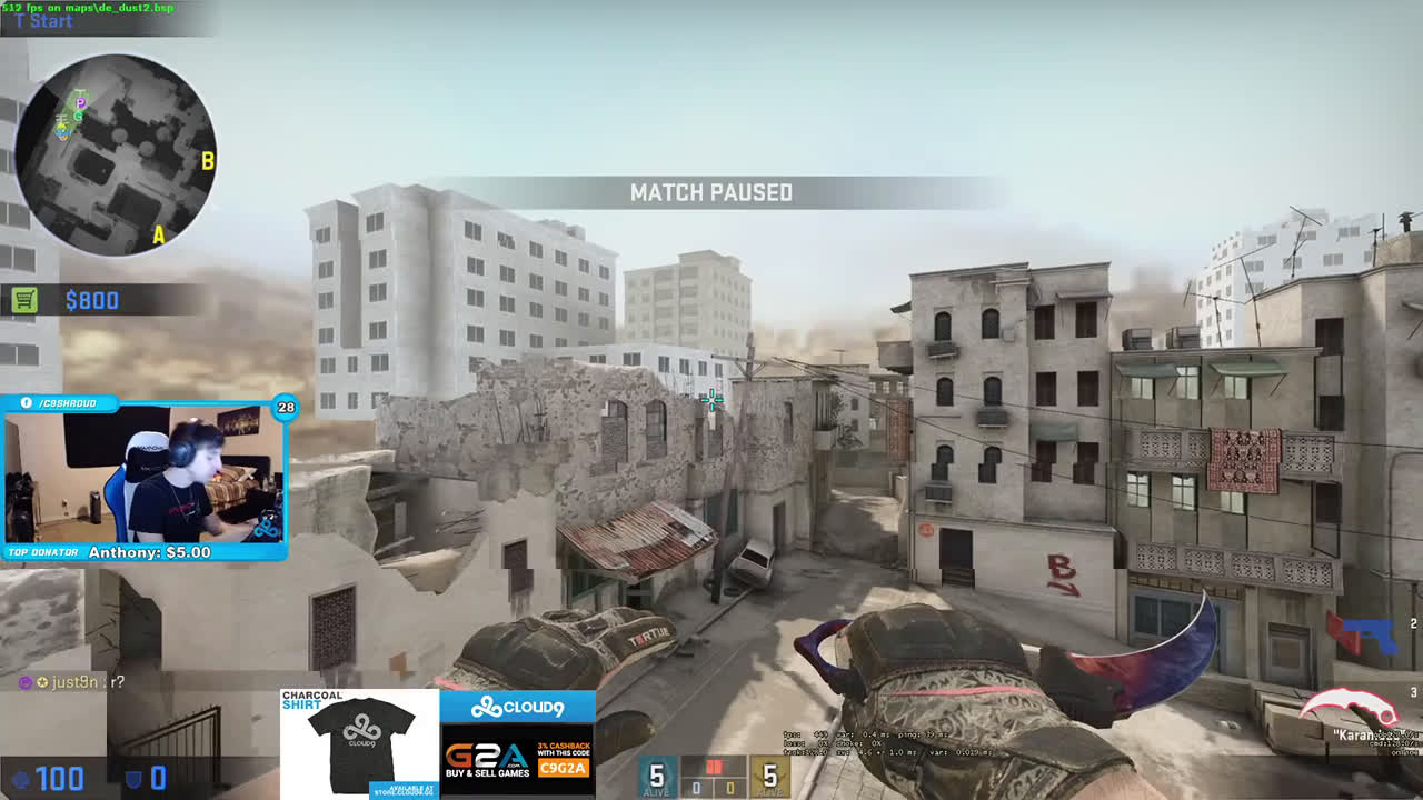 csgo - shroud plays esea on dust 2