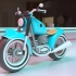 靓仔的专属坐骑-卡姿蓝小摩托车，次世代道具模型布线卡线贴图制作，MAYA建模