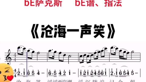 沧海一声笑曲谱完整版数字_沧海一声笑古筝曲谱(4)