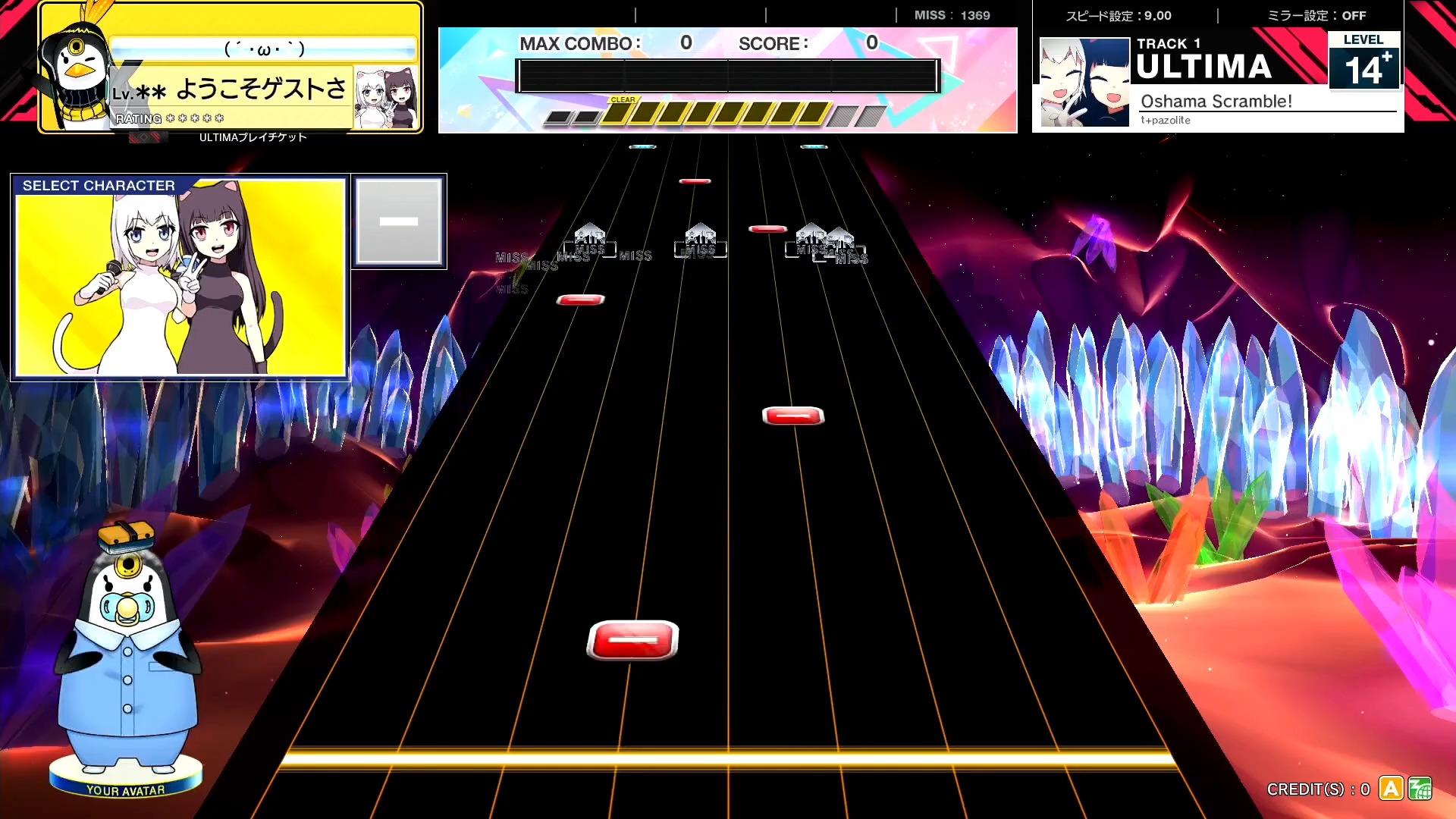 【CHUNITHM/中二节奏】谱面确认 Oshama Scramble! [ULTIMA 15] (流速9.0)