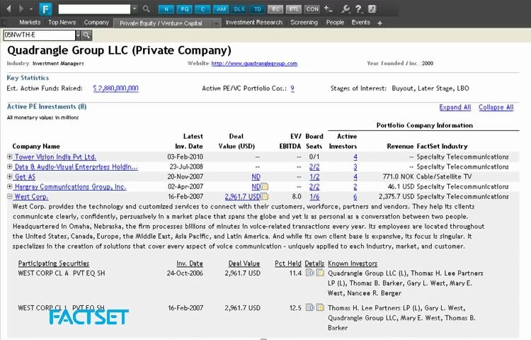 【FactSet】Private Equity and Venture Capital