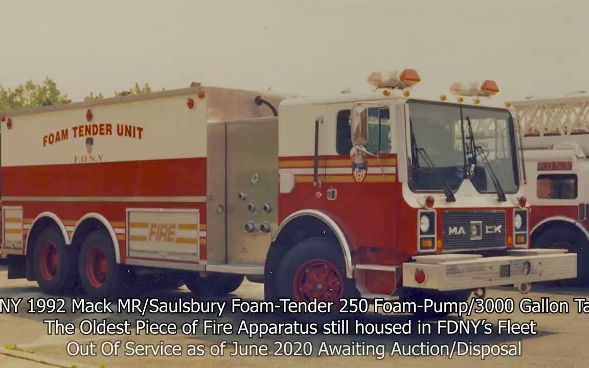 老骥伏枥】探访纽约市消防局最古老的现役设备车：1992 Mack MR_哔哩哔哩_bilibili