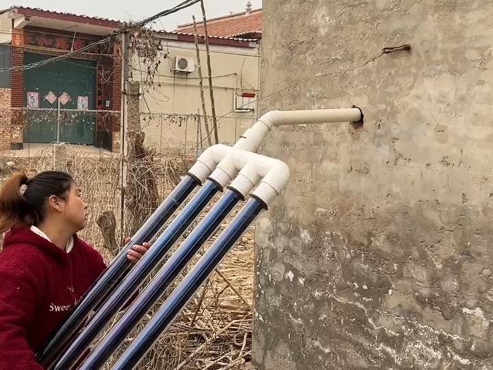 农村90后宝妈冬季自制太阳能取暖器 合集