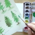 【水彩】用水彩画一棵松树的3种方法