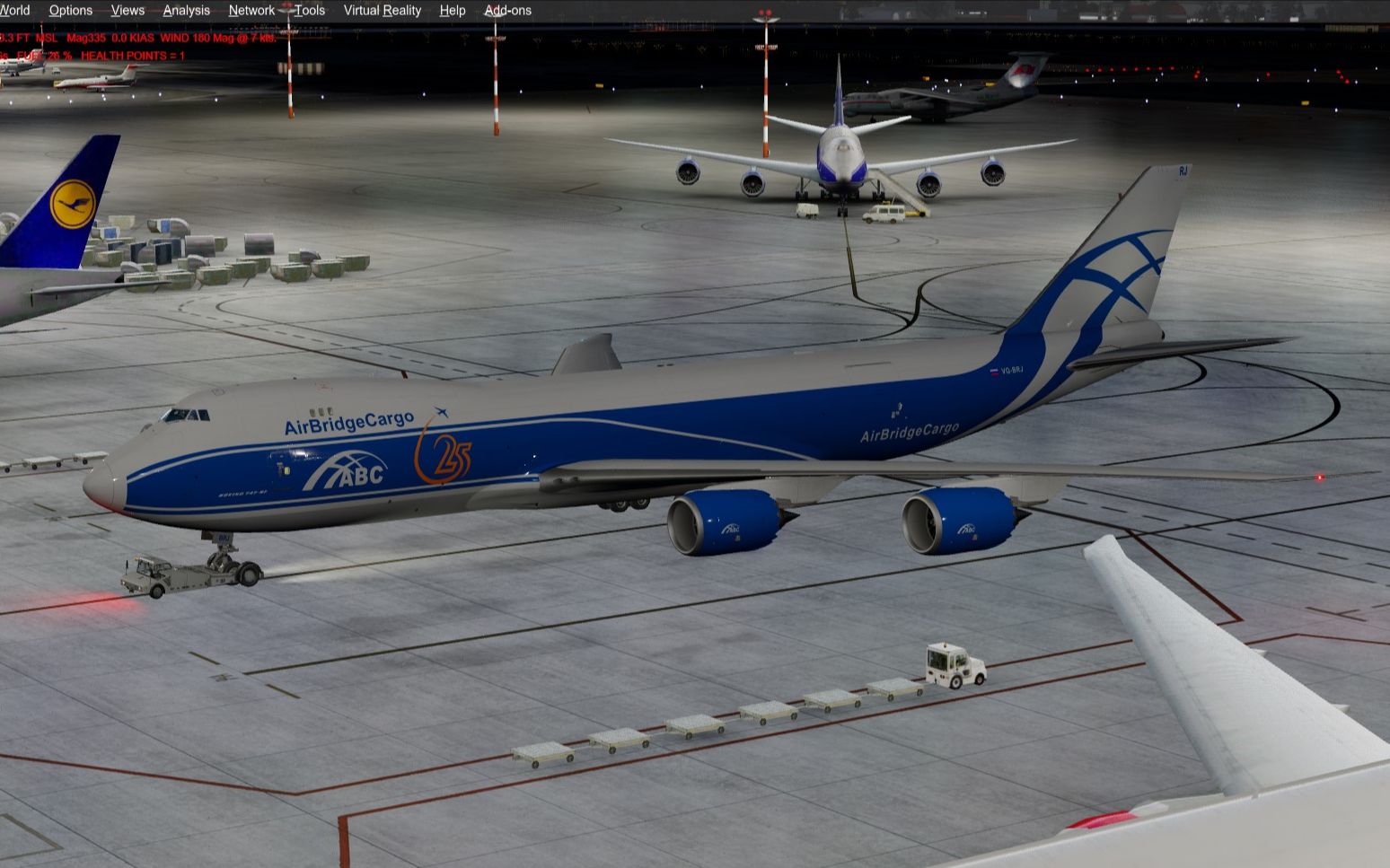 空桥货运b747-8f凌晨扎实落地列日