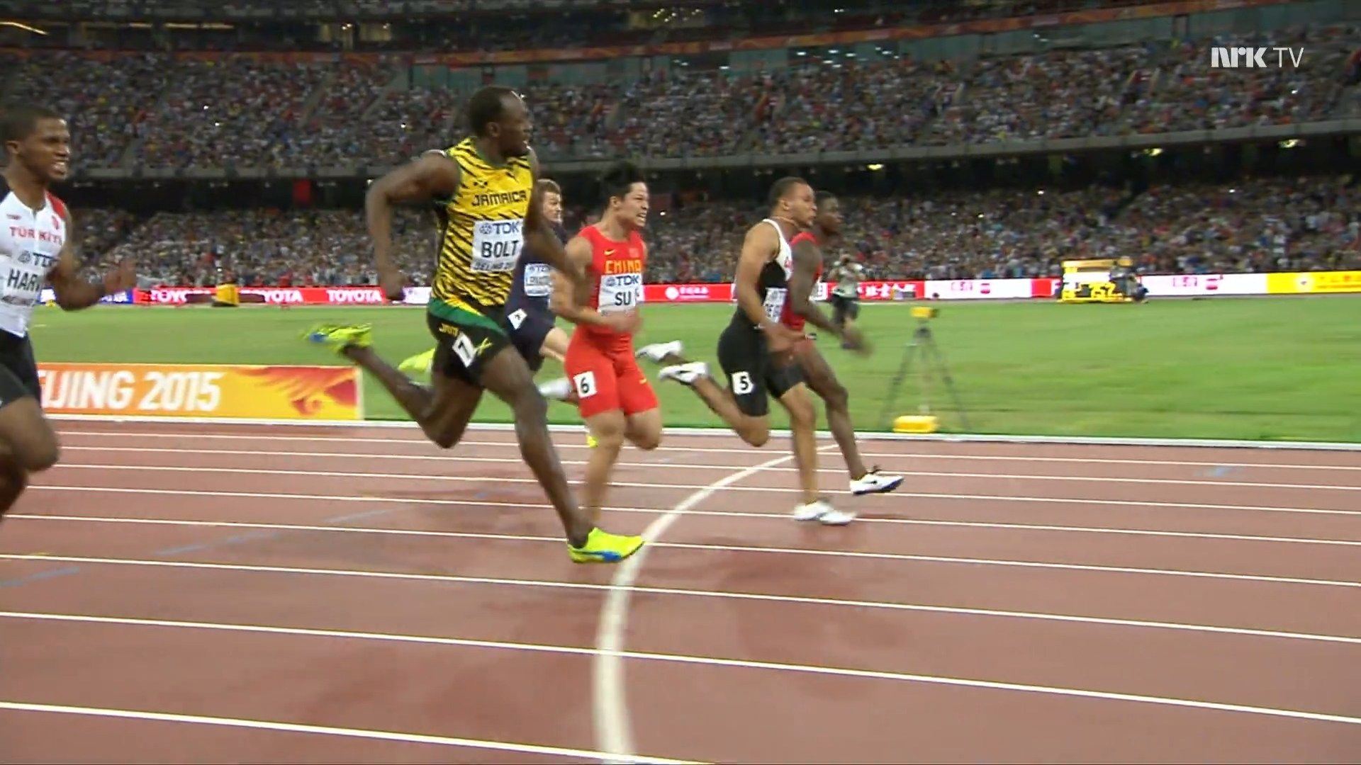 【1080P50帧】“苏炳添起跑带乱了博尔特”2015北京世锦赛男子100米半决赛第一组