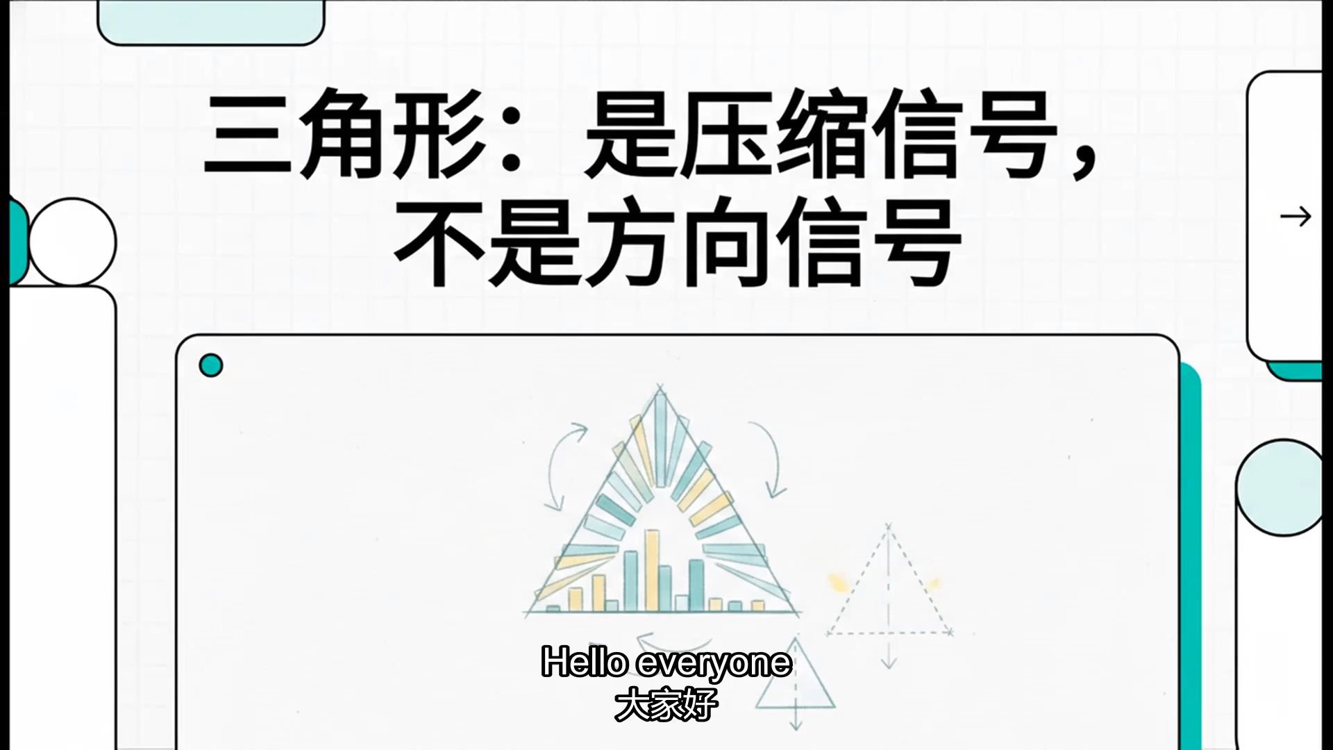 三角形：是压缩信号，不是方向信号