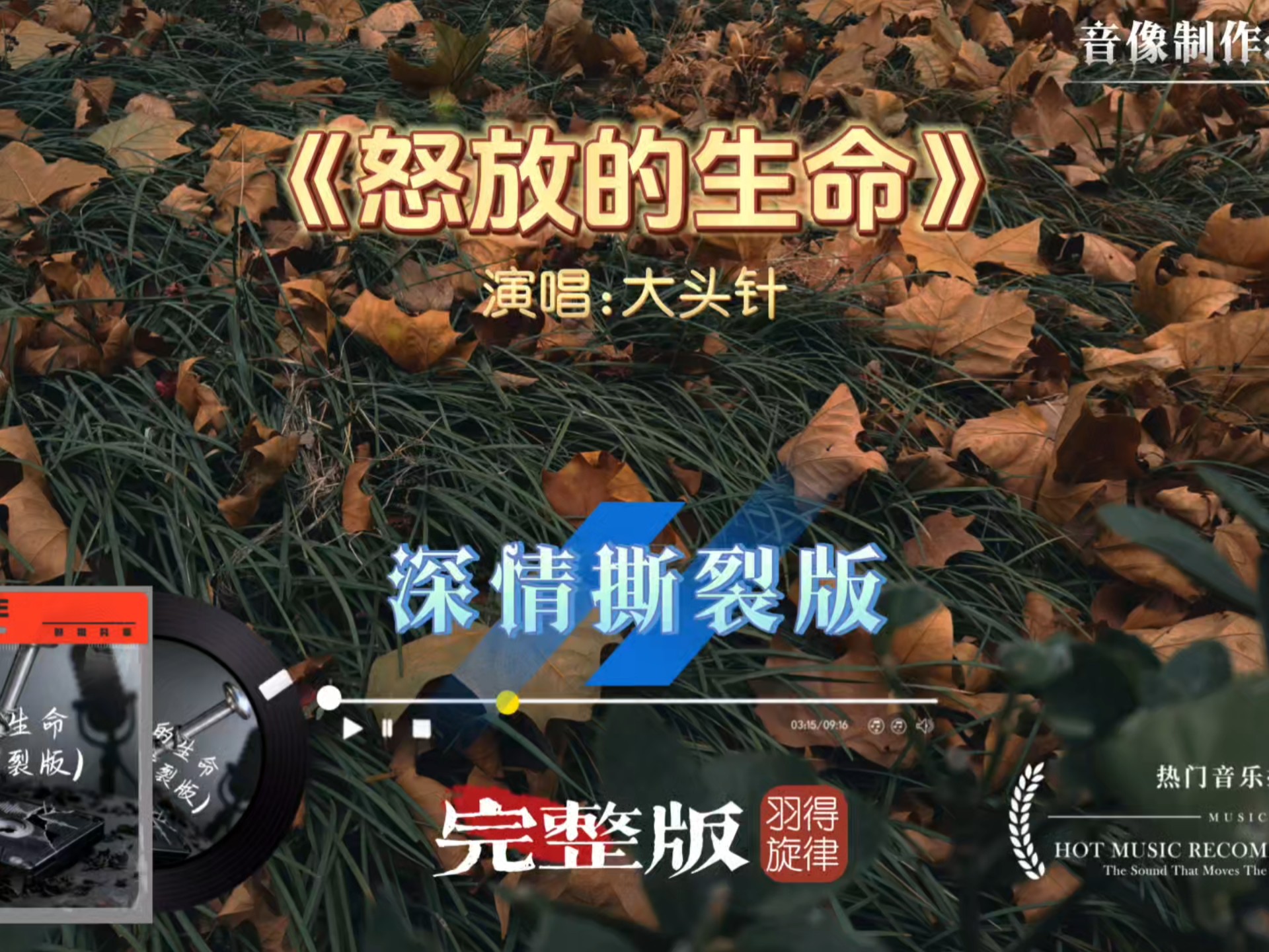 大头针歌曲《怒放的生命》深情撕裂版上线，老歌新演绎，太带劲了