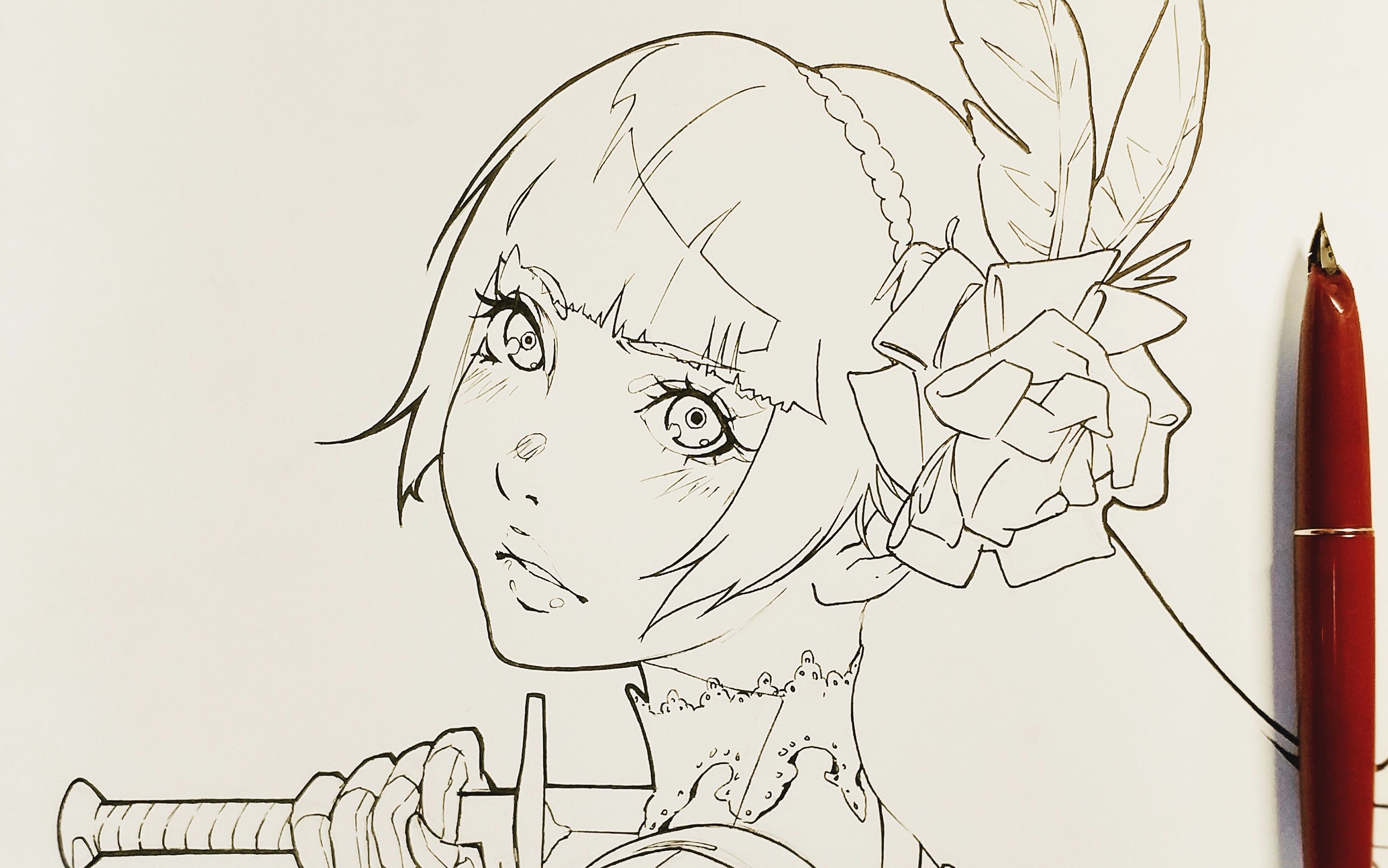 【手绘临摹】勾线过程#12_绘画_生活_bilibili_哔哩哔哩