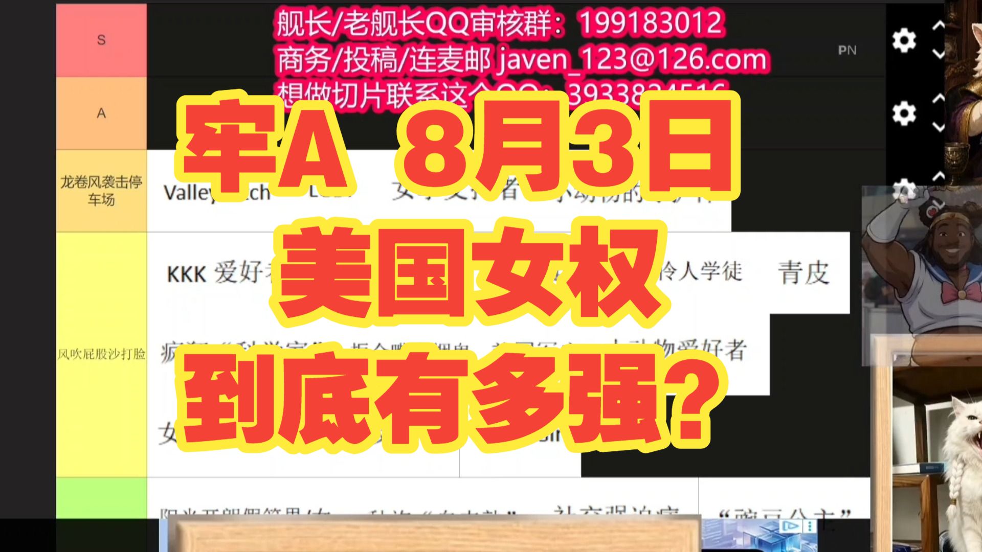 牢A 8月3日 美国女权 到底有多强？😱