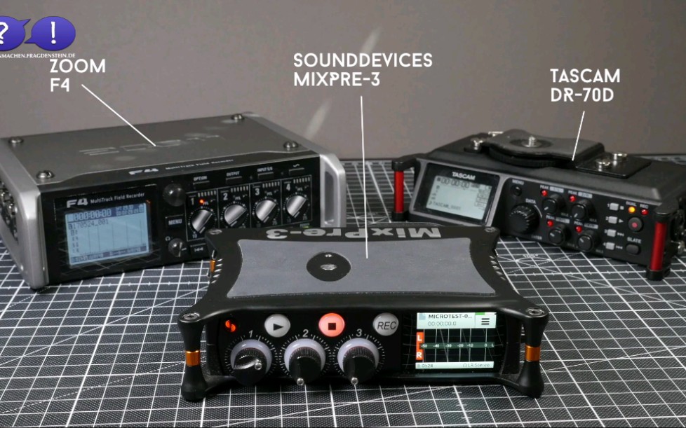 【油管评测】ZOOM F4，TASCAM DR70D，Mixpre 3录音机音质对比评测_哔哩哔哩_bilibili