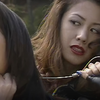 穿丝网袜的皮衣女反派暗杀勒死情报人员
