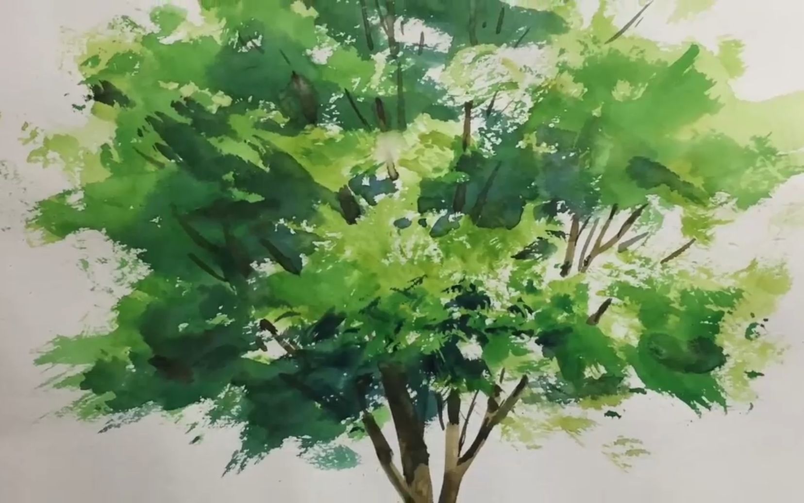 搬运 水彩绘画 5分钟教你如何用水彩简单粗暴地画一棵树 蓝铅笔快乐学画 哔哩哔哩 つロ干杯 Bilibili