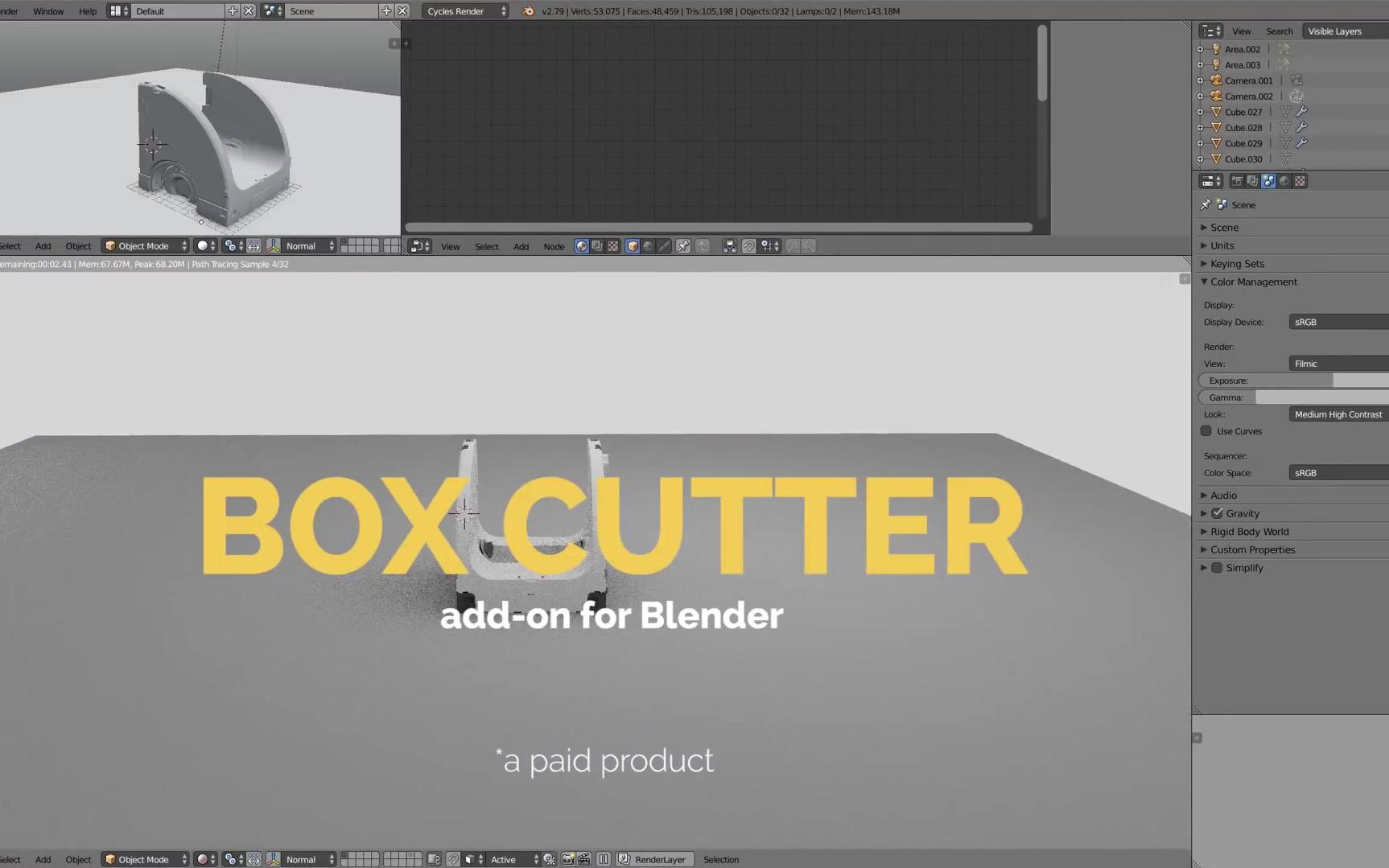 Blender Modeling Addons_ Box Cutter blender建模插件介绍_哔哩哔哩_bilibili
