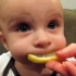 坑娃老爹给宝宝吃了一口柠檬，宝宝瞬间不淡定，隔着屏幕都感到酸