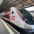 法国国家铁路SNCF TGV Lyria双层高速动车组9774次Paris巴黎方向列车瑞士Lausanne洛桑车站出站发