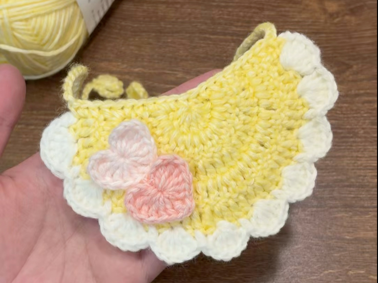 新手友好|简单易学的小爱心宠物围兜钩织教程