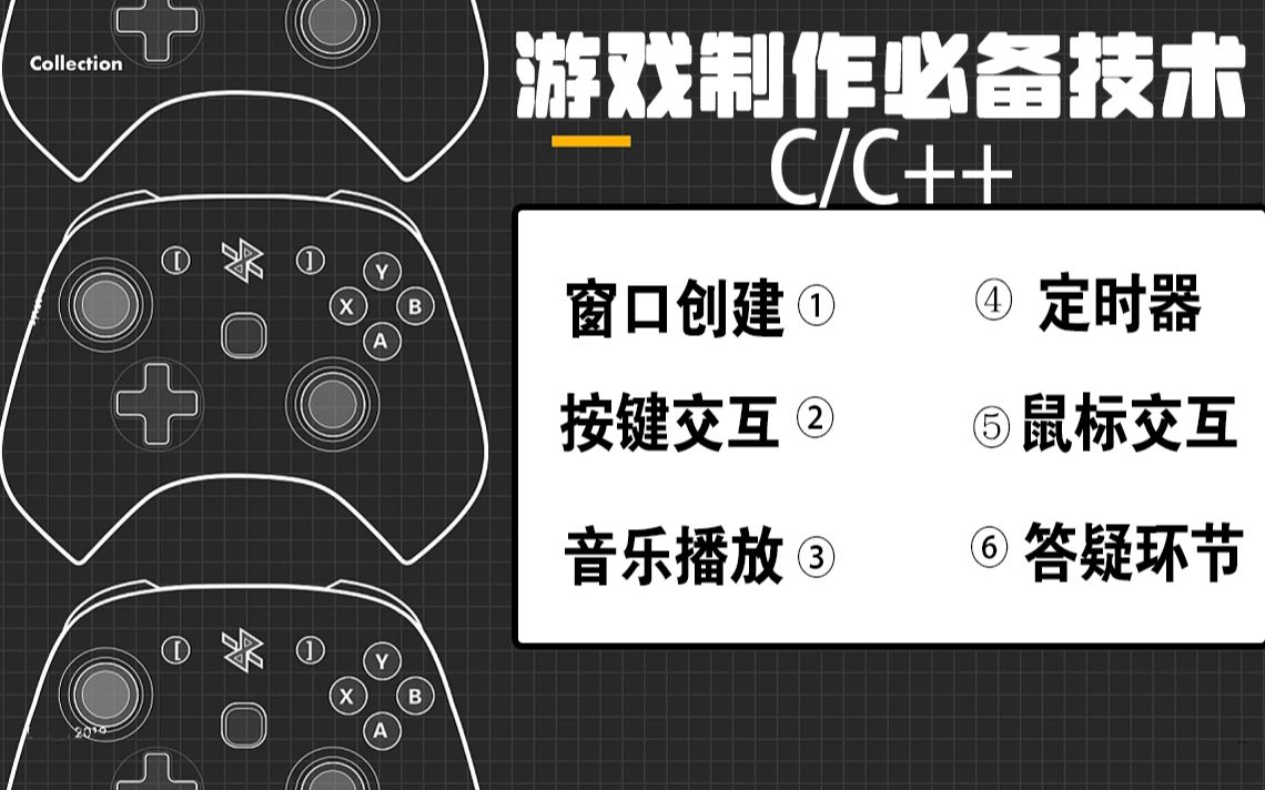 C/C++游戏制作必备技术：窗口创建、定时器、按键交互、鼠标交互、音乐播放等，一节课的时候教你搞定！_哔哩哔哩_bilibili