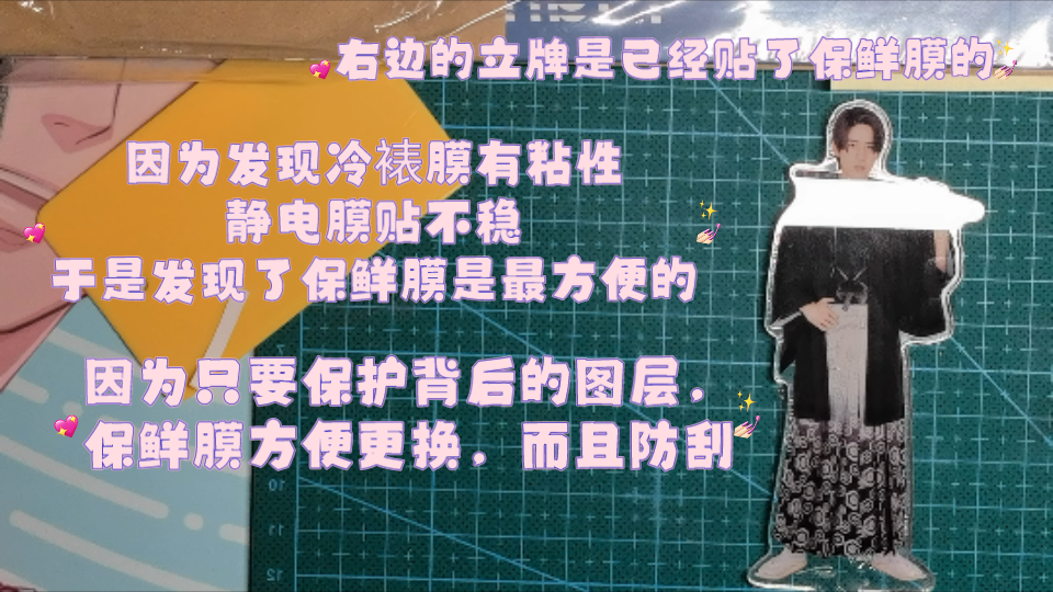立牌保护，最便宜方便的方式→保鲜膜