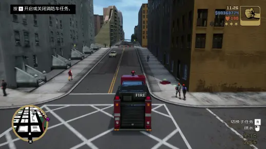 GTA3 自由之城 重置版 波特兰港进出口紧急车的吊车送达：消防车