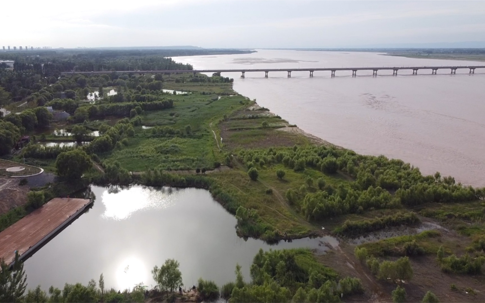 不到黄河不死心，航拍郑州花园口的黄河，太壮观了！