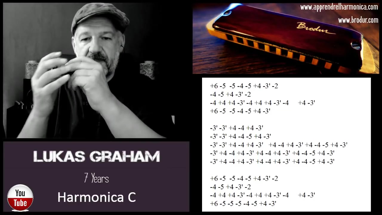 布鲁斯口琴 - lukas graham - 7 years - harmonica c