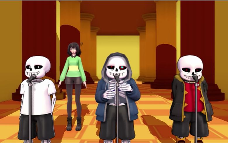 【undertale/mmd】3个sans在审判长廊唱歌?