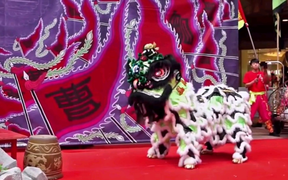 时代广场一代醒狮展览狮剧赵子龙百万军中救阿斗姜氏金龙醒狮团