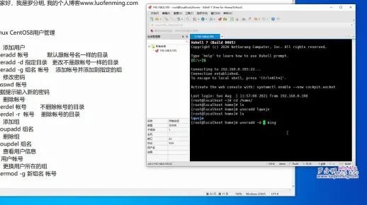 如何在CentOS 8中添加和删除用户？