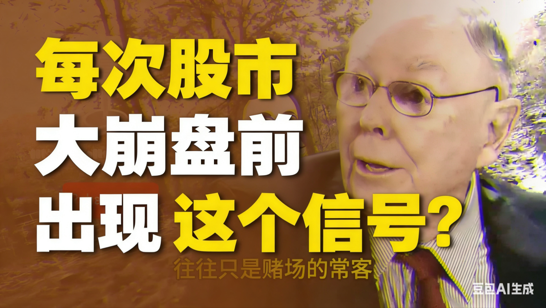 查理芒格：每次股市大崩盘前6个月，都会出现这个信号！！