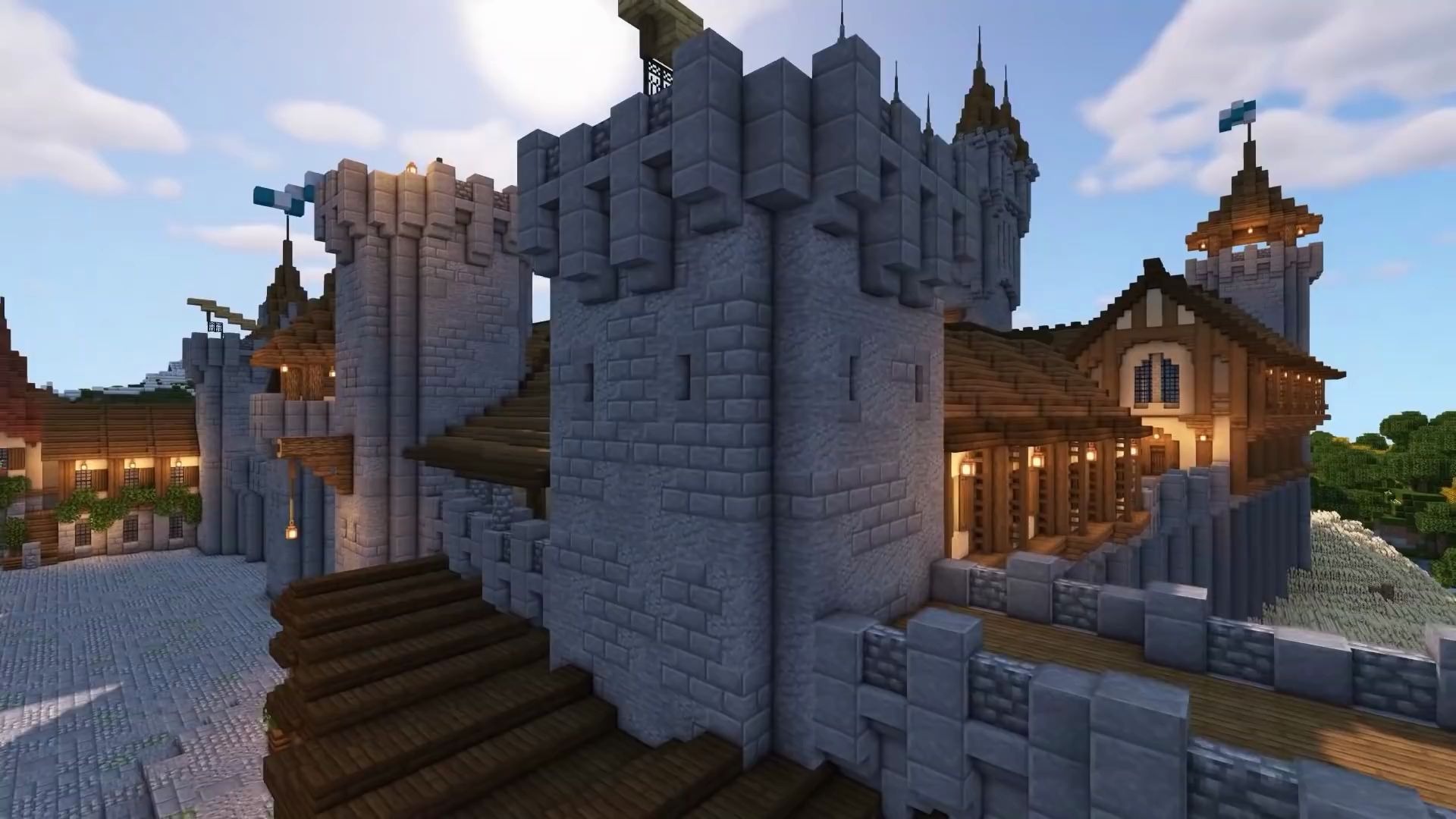 [Minecraft]我的世界如何建造城堡 part.2_哔哩哔哩_bilibili