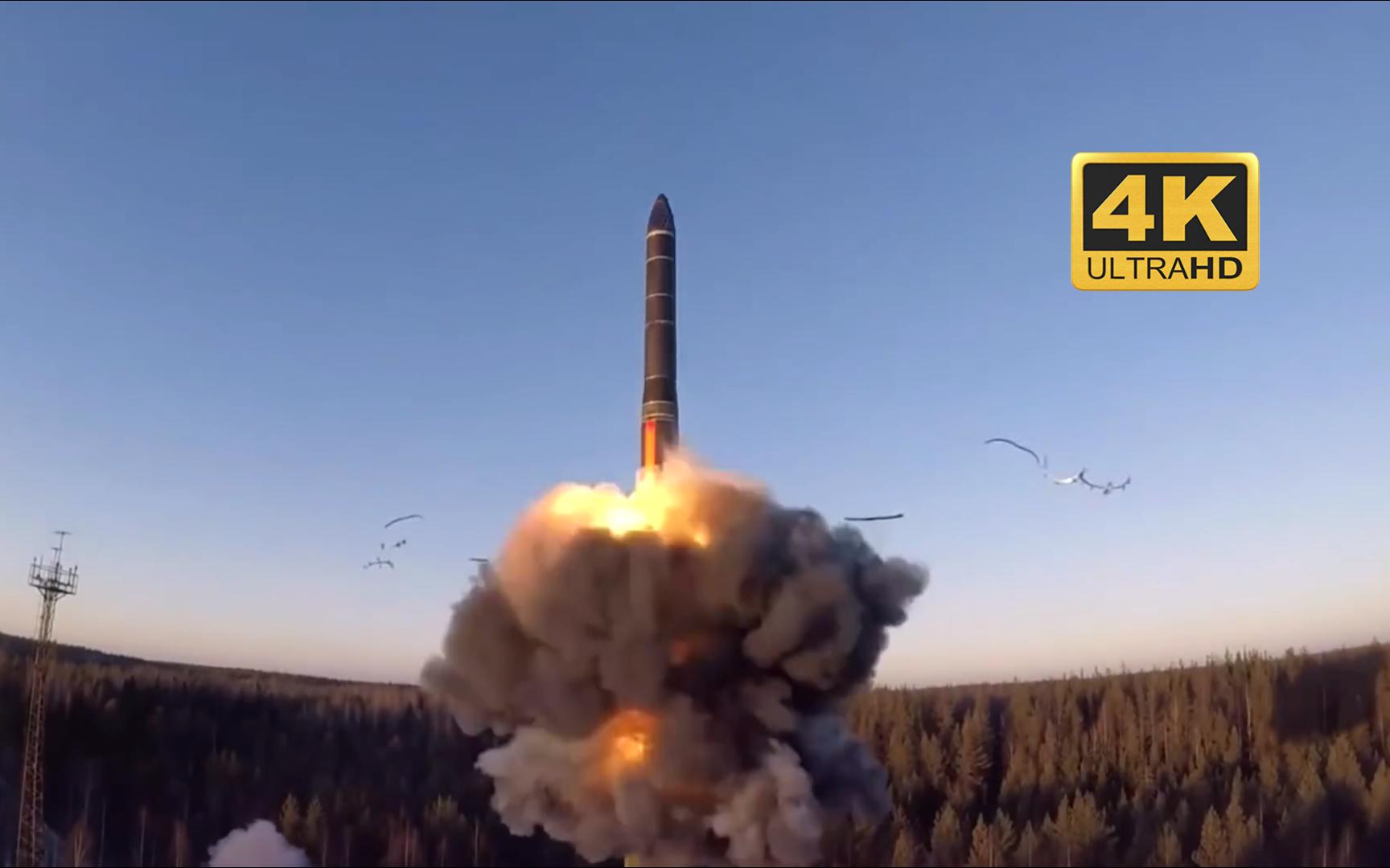 4K超清俄罗斯现役各型洲际弹道核导弹发射画面
