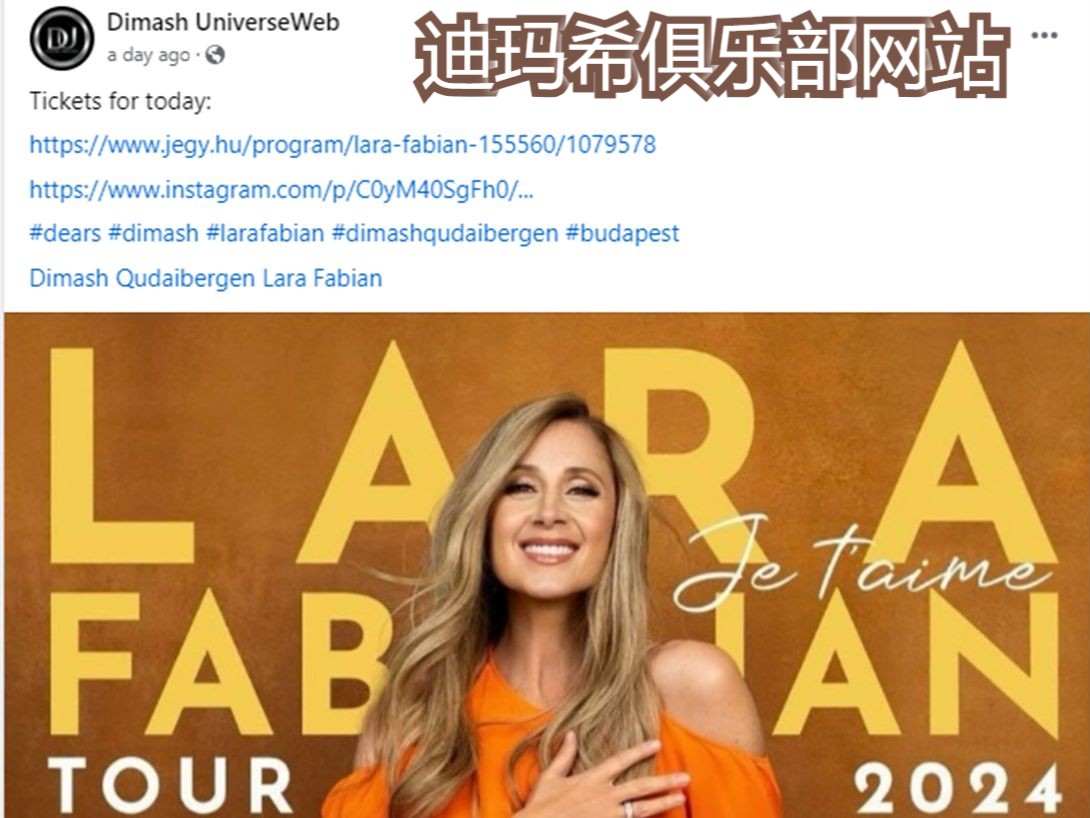 迪玛希俱乐部网站为Lara Fabian演唱会宣传，结果前排坐了一半迪粉