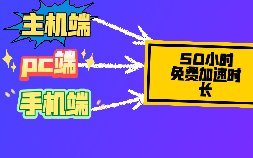 50小时免费加速时间包含主机端!哔哩哔哩bilibili