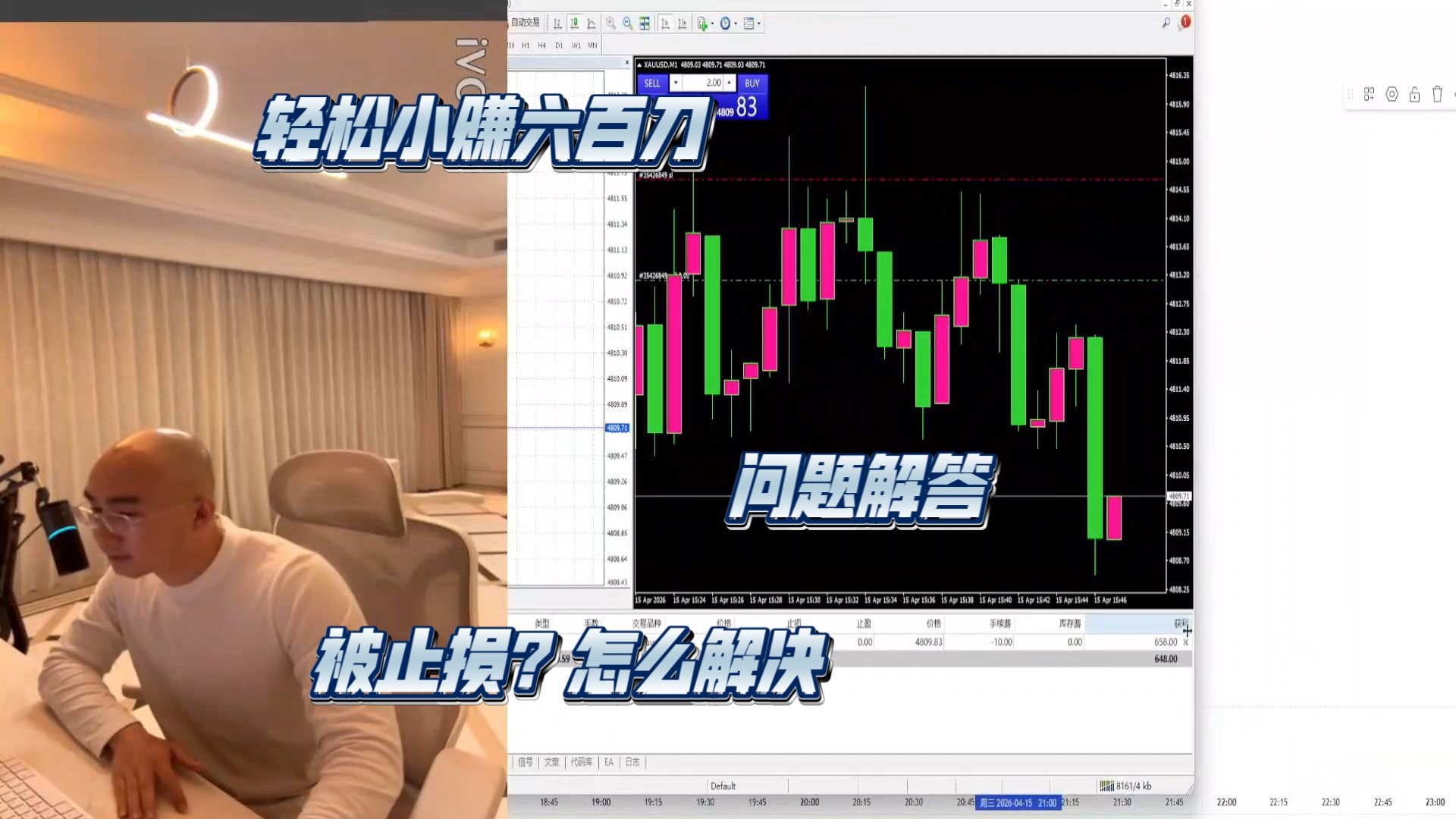 【交易员江河】被打止损？看如何轻松解决！（四月十五日直播回放）
